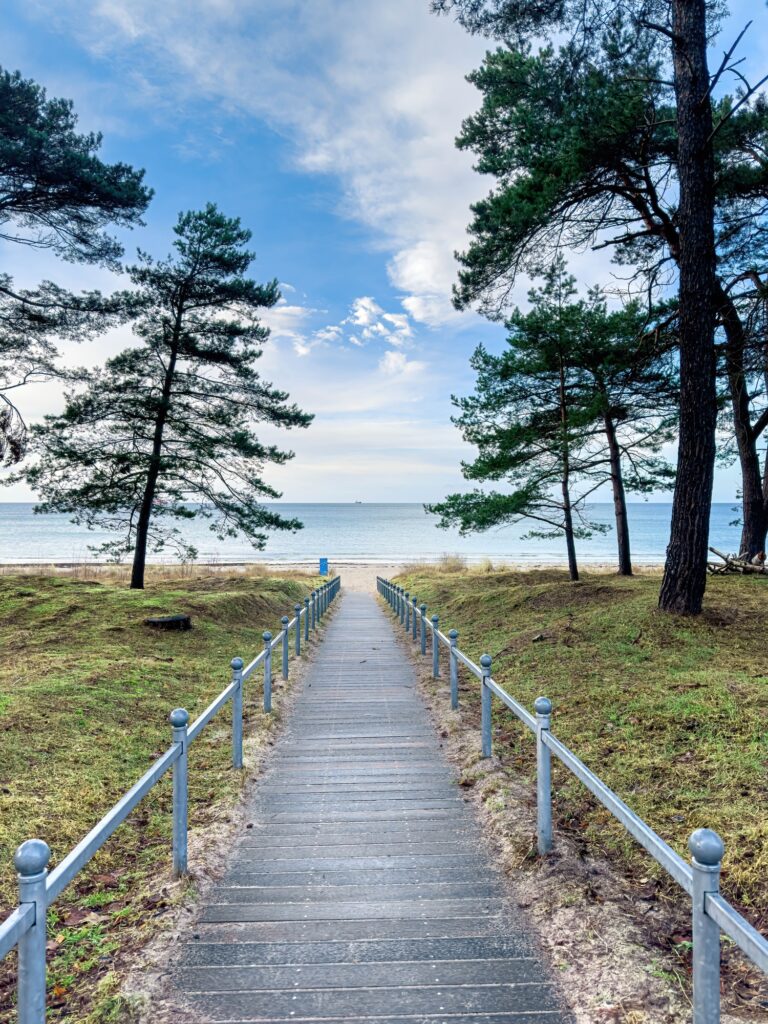 Path with access to the sea, seascape.